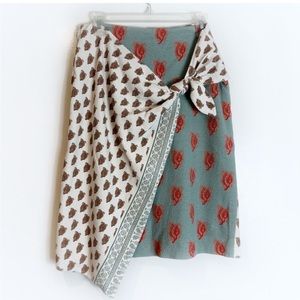 Anthropologie Maeve Bohemian Wrap Front Skirt FLAWED